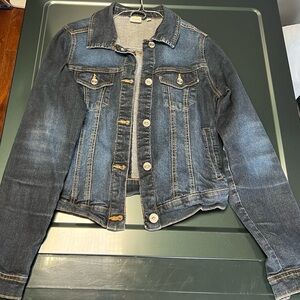 Classic Dark Wash Denim Jacket - Women's Blue Jean Coat